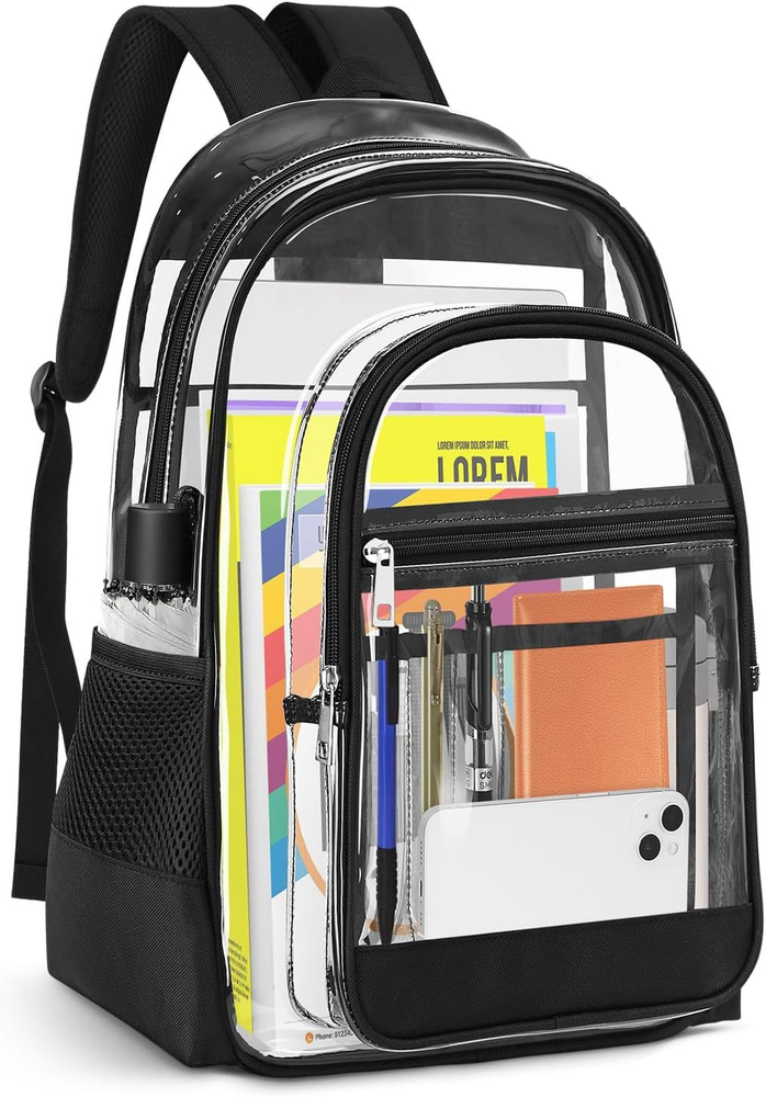 Blvornl Clear Backpack, Heavy Duty PVC Transparent Backpack with Reinforced...