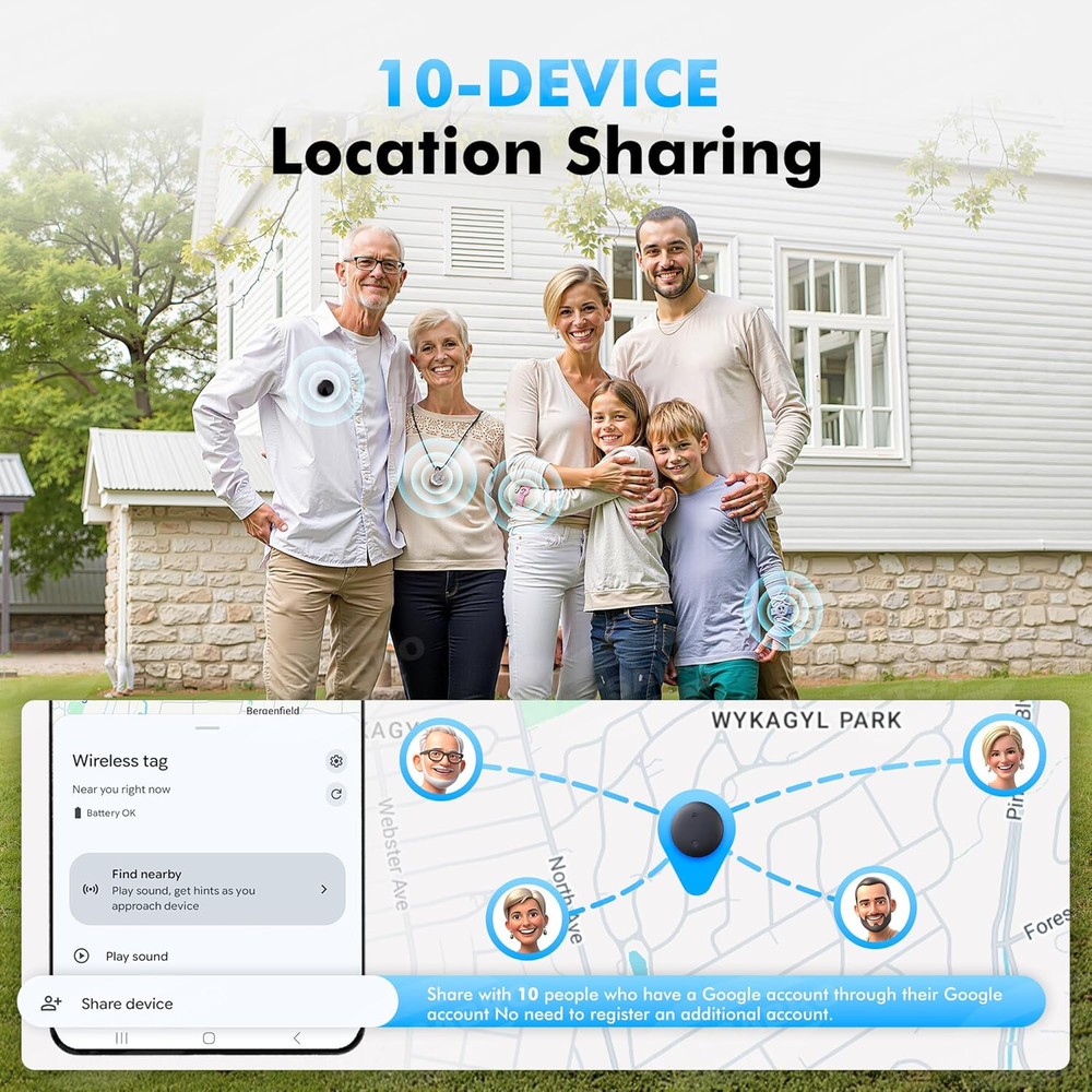Air Tracker Tags-4 Pack for Android with Case- Bluetooth Tracker Item Finder for