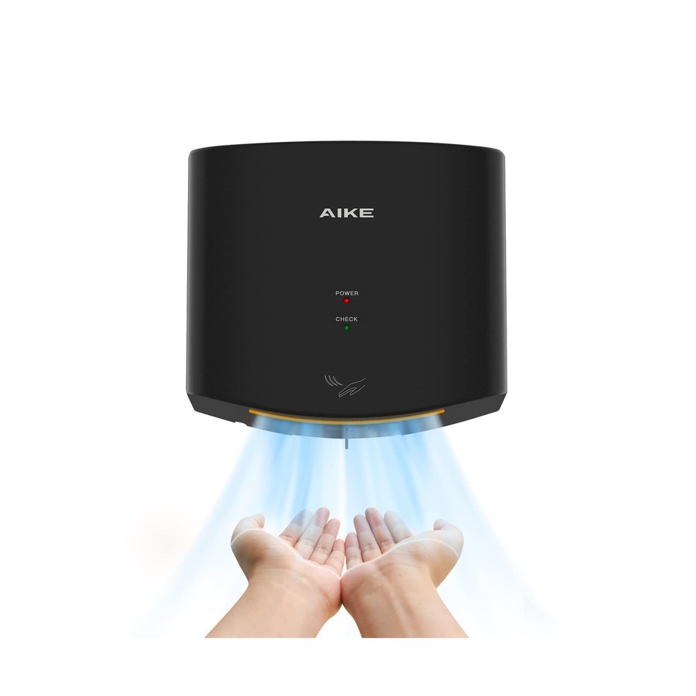 AIKE Automatic Hand Dryer and Soap Dispenser Bundle, Model AK2630 & AK1205 Bl...