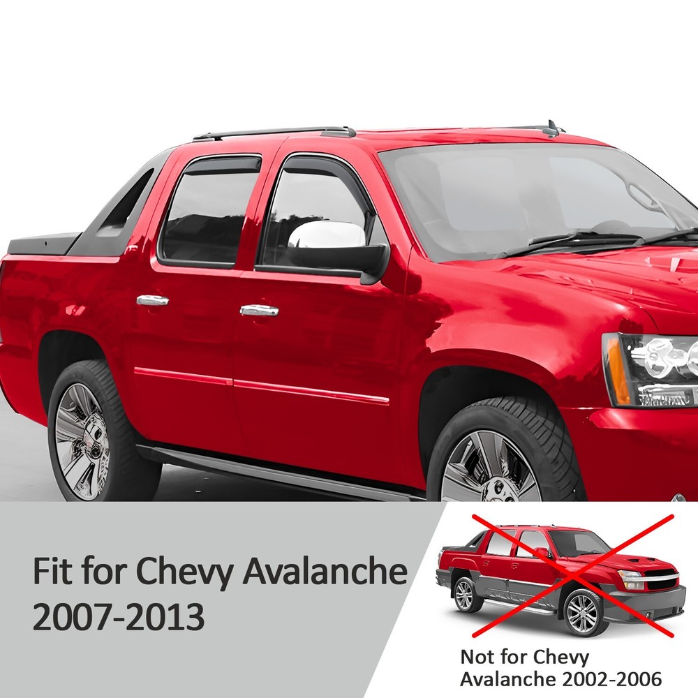 Side Window Deflectors Rain Guards for 2007-2013 Chevrolet (Chevy) Avalanche