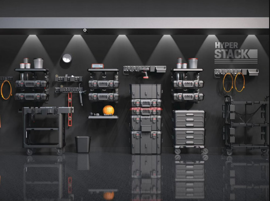 Hyper Stack Heavy Duty Modular Rolling Toolbox System, Black