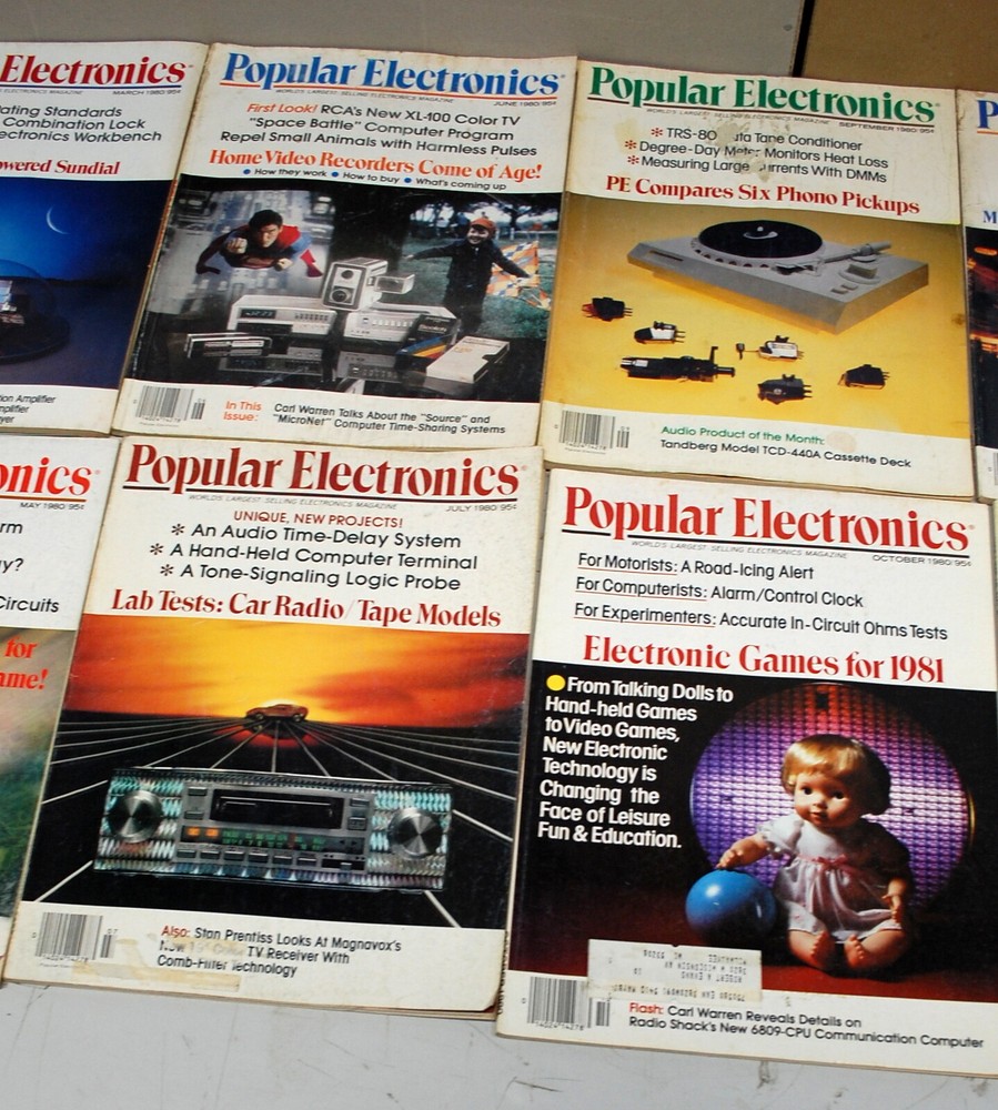 Rare Popular Electronics Magazine 10 Issues 1980 Ships Worldwide