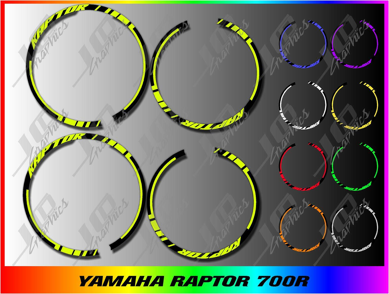 Yamaha Raptor 700R Rims Decals Stickers ..