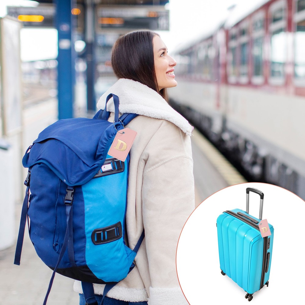 Initial Luggage Tags for Suitcases [2PCS] - Identifier Name Tag [Letter D]