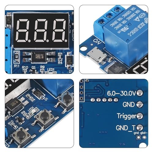 6pcs DC 6-30V Timer Relay Programmable Delay Relay Module Cycle Timer with LCD