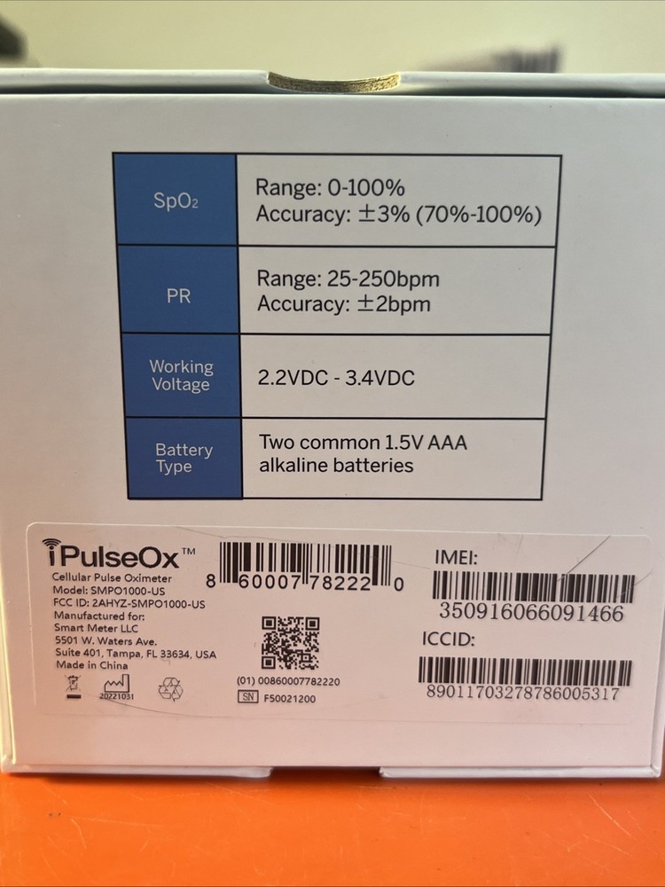 IPulseOx - Cellular Connected Pulse Oximeter System