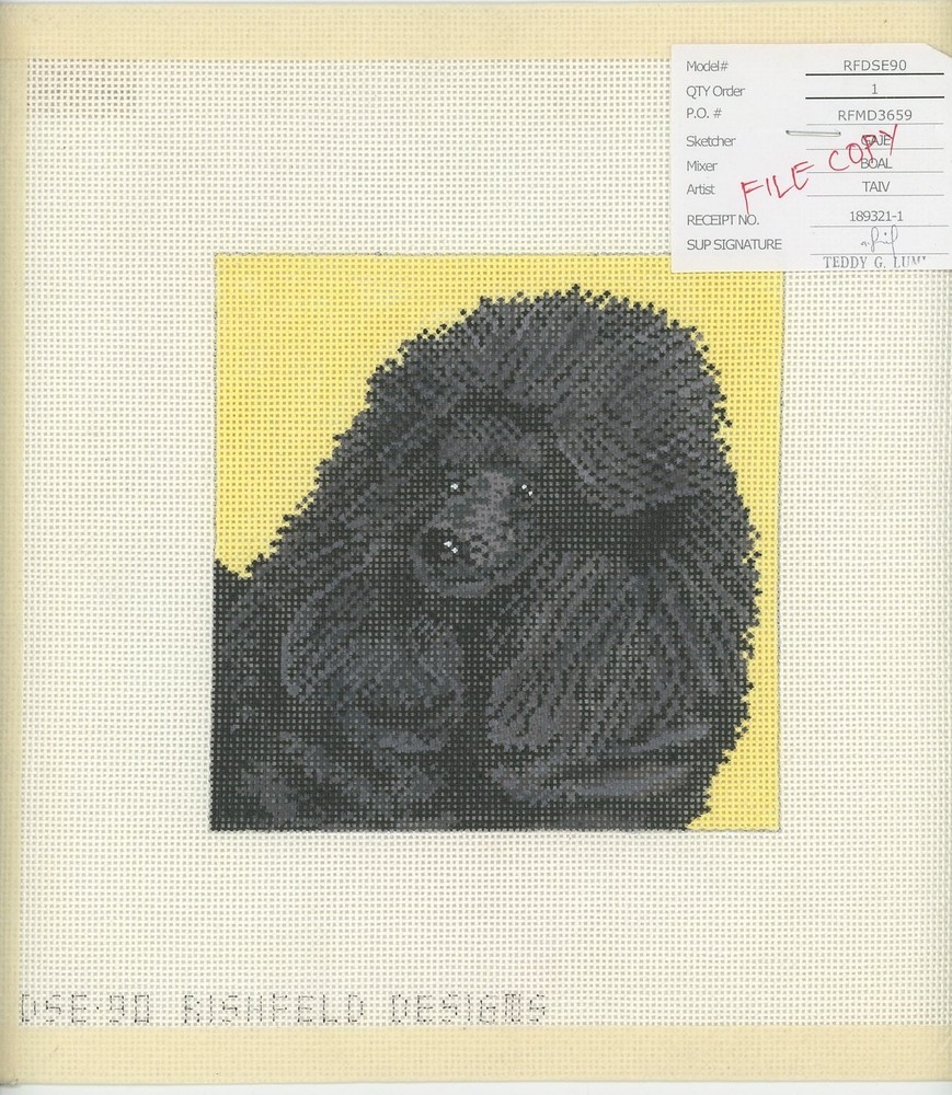 Rishfeld Designs Poodle Portrait Hand Painted Needlepoint Canvas **READ**