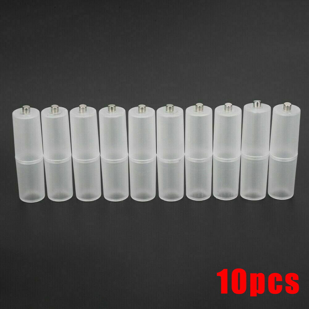 10 Pcs AAA-AA Size Cell Battery Converter Adapter Battery Holder Case  Switch#zh
