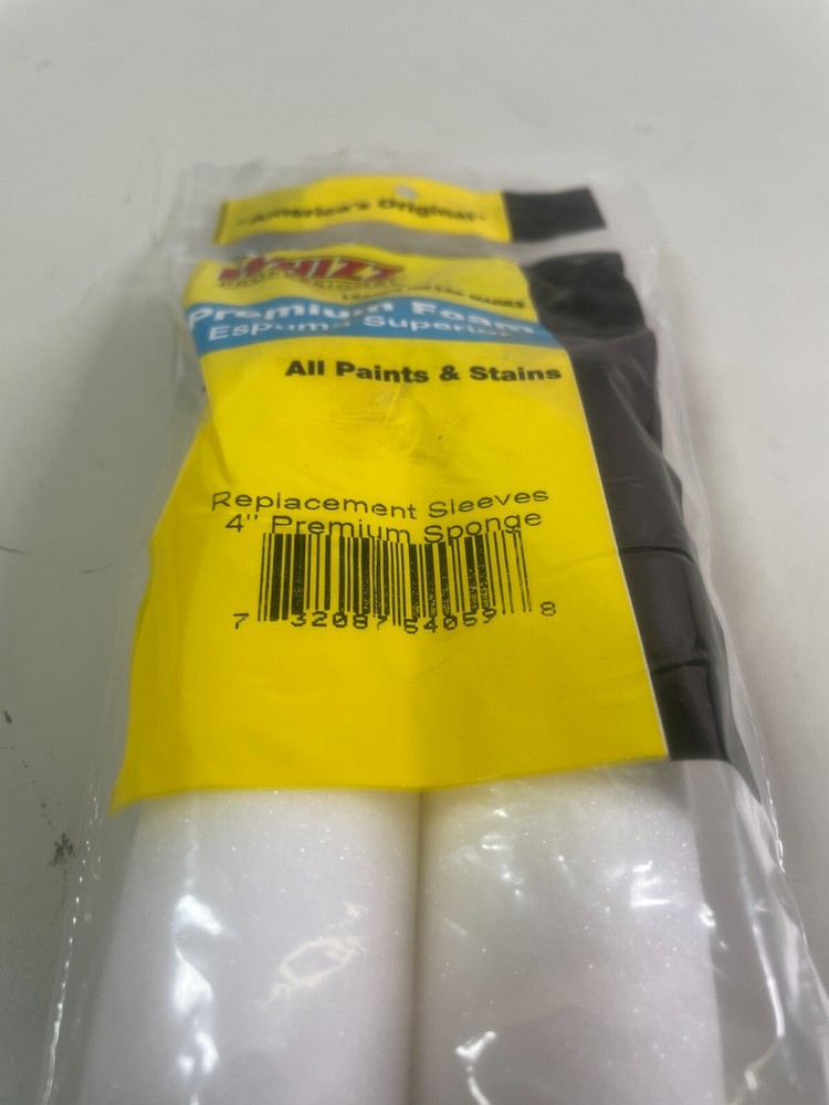 Whizz 4" Premium Foam Replacement Roller Sleeve 4" Sponge