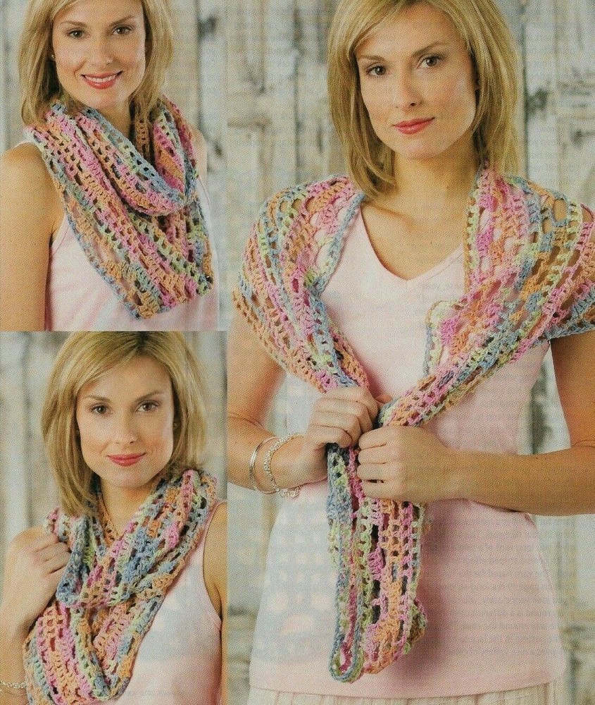 TANDEM COWL SCARF WOMEN'S CROCHET PATTERN INSTRUCTIONS