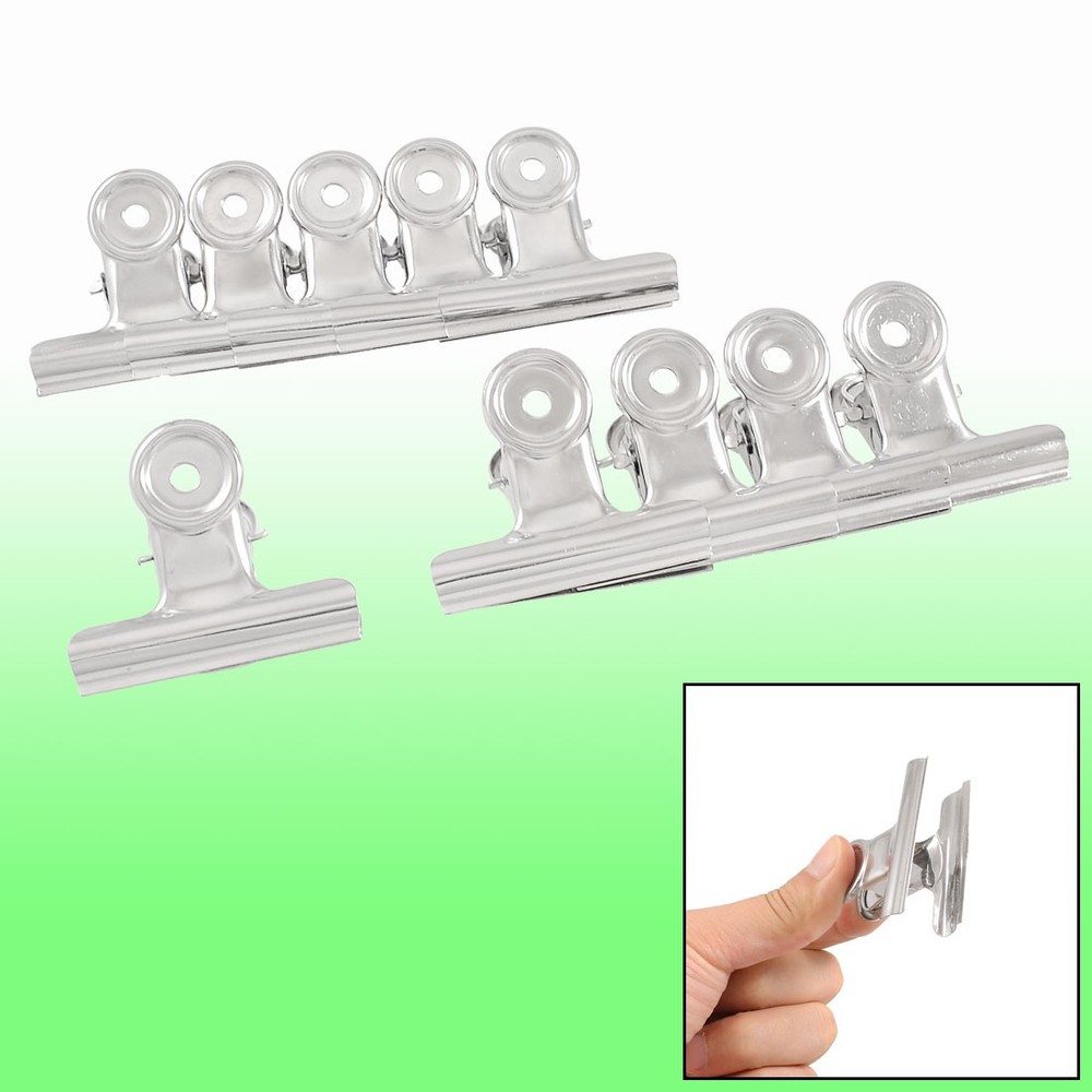 10 Pcs Stainless Steel 2" Width Document File Ticket Binder Clips