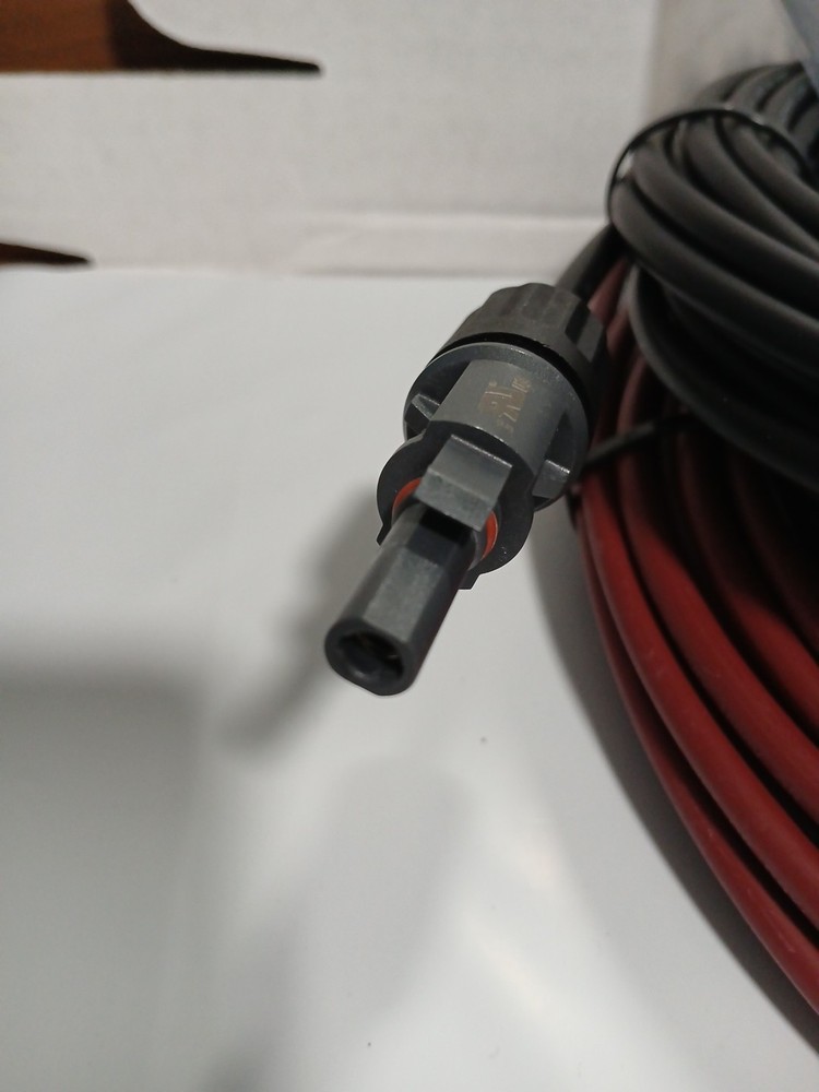 1 Pair 40ft 12AWG Black+Red Solar Panel Extension Cable Wire Connector