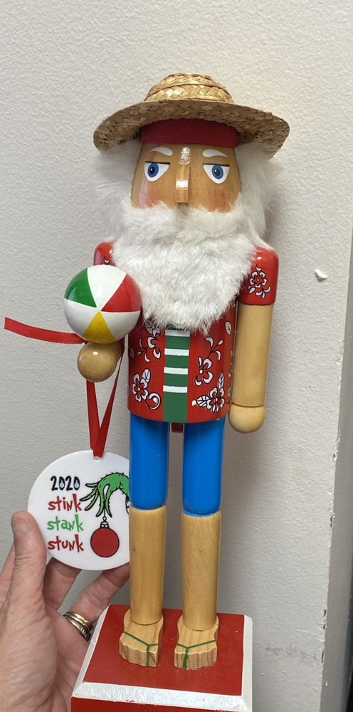 2020 Threshold Summer Santa Nutcracker Beach Ball Grinch Ornament 13" Tall