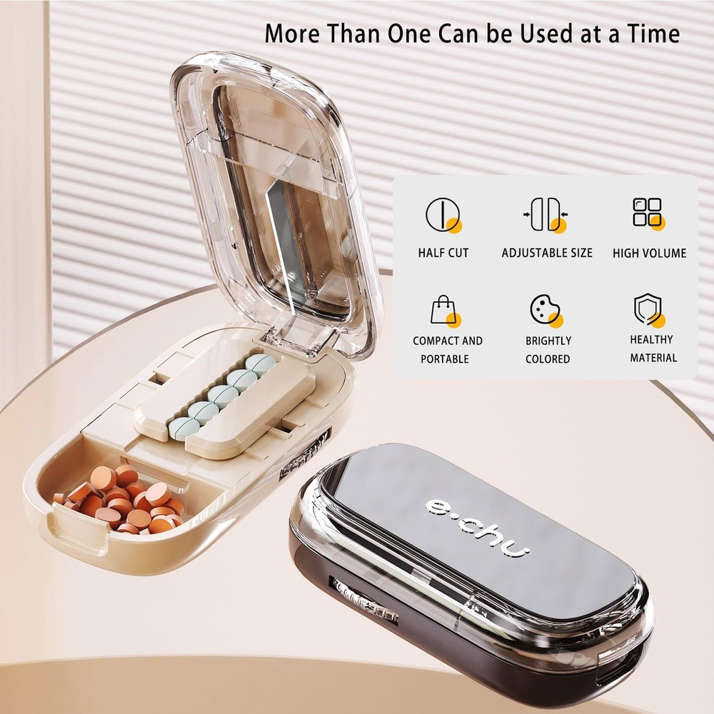 Pill Cutter Splitter for Small and Tiny Pills - 1/2 & 1/4 Adjustable Pill Split