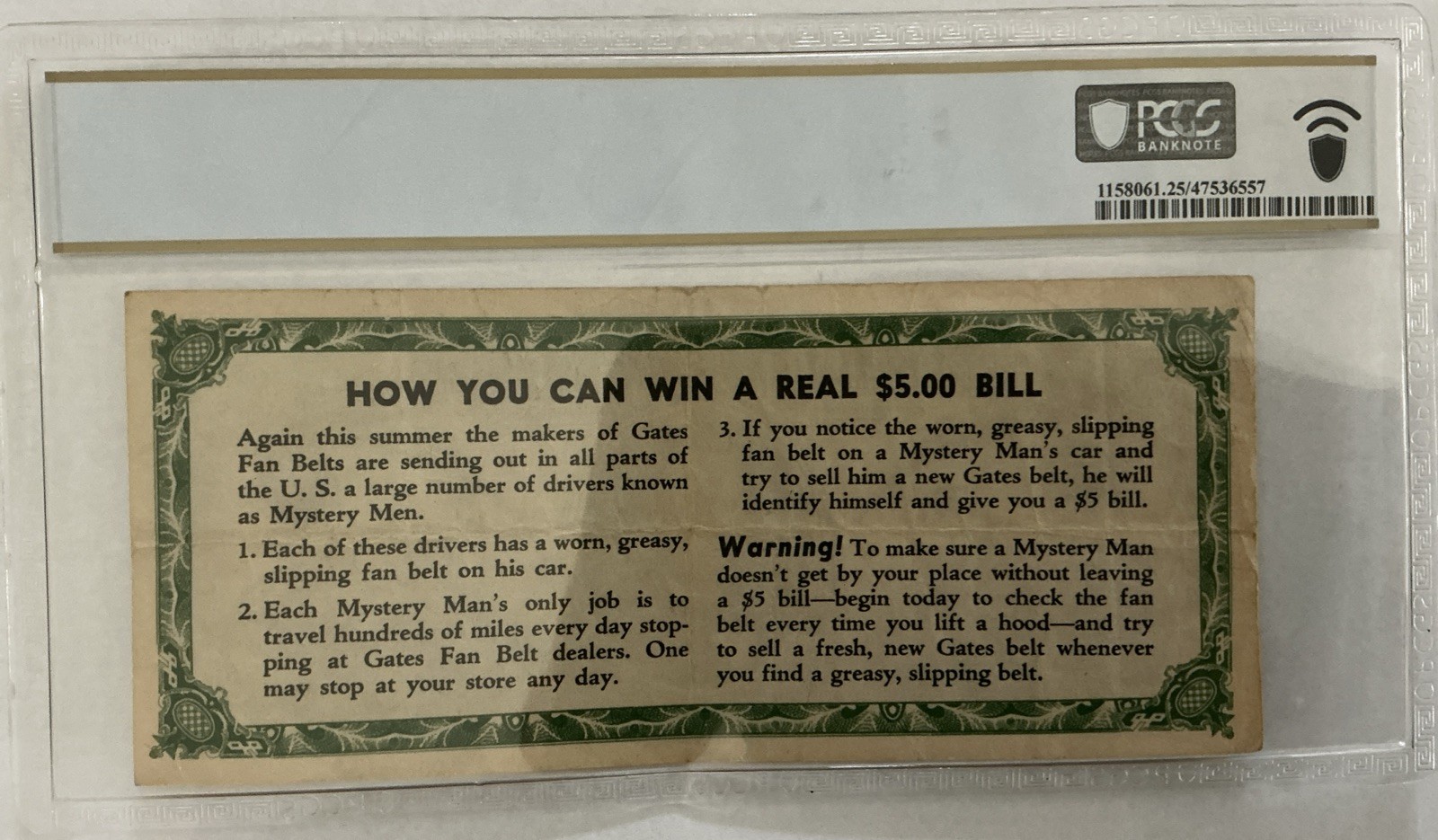 $5 ND 1950-60 Advertising Note Denver Colorado Lincoln The Emancipator