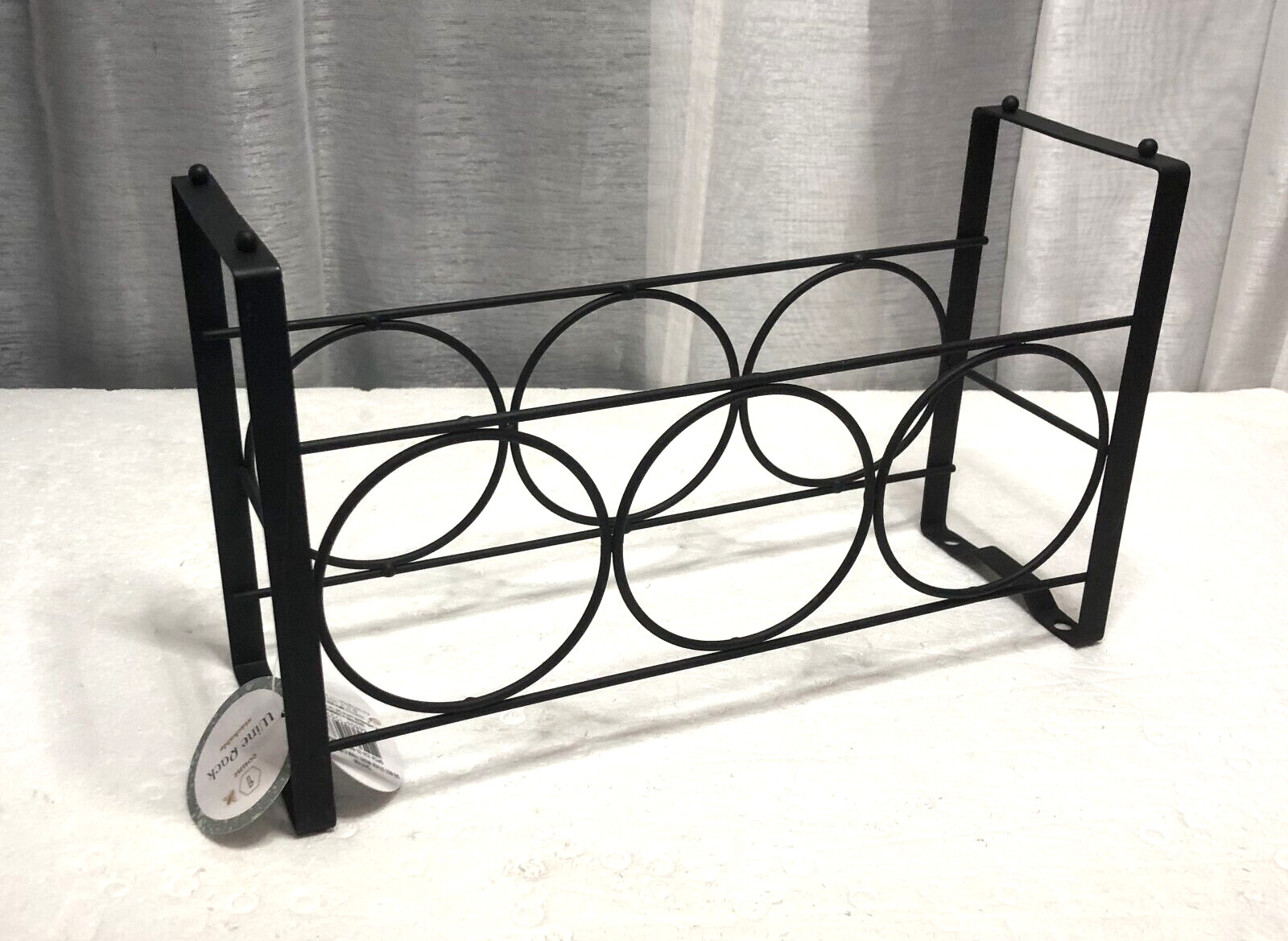 3 Bottle Countertop Wall Mount or Table Top Elegant Iron Wine Rack Black 7x12x4"