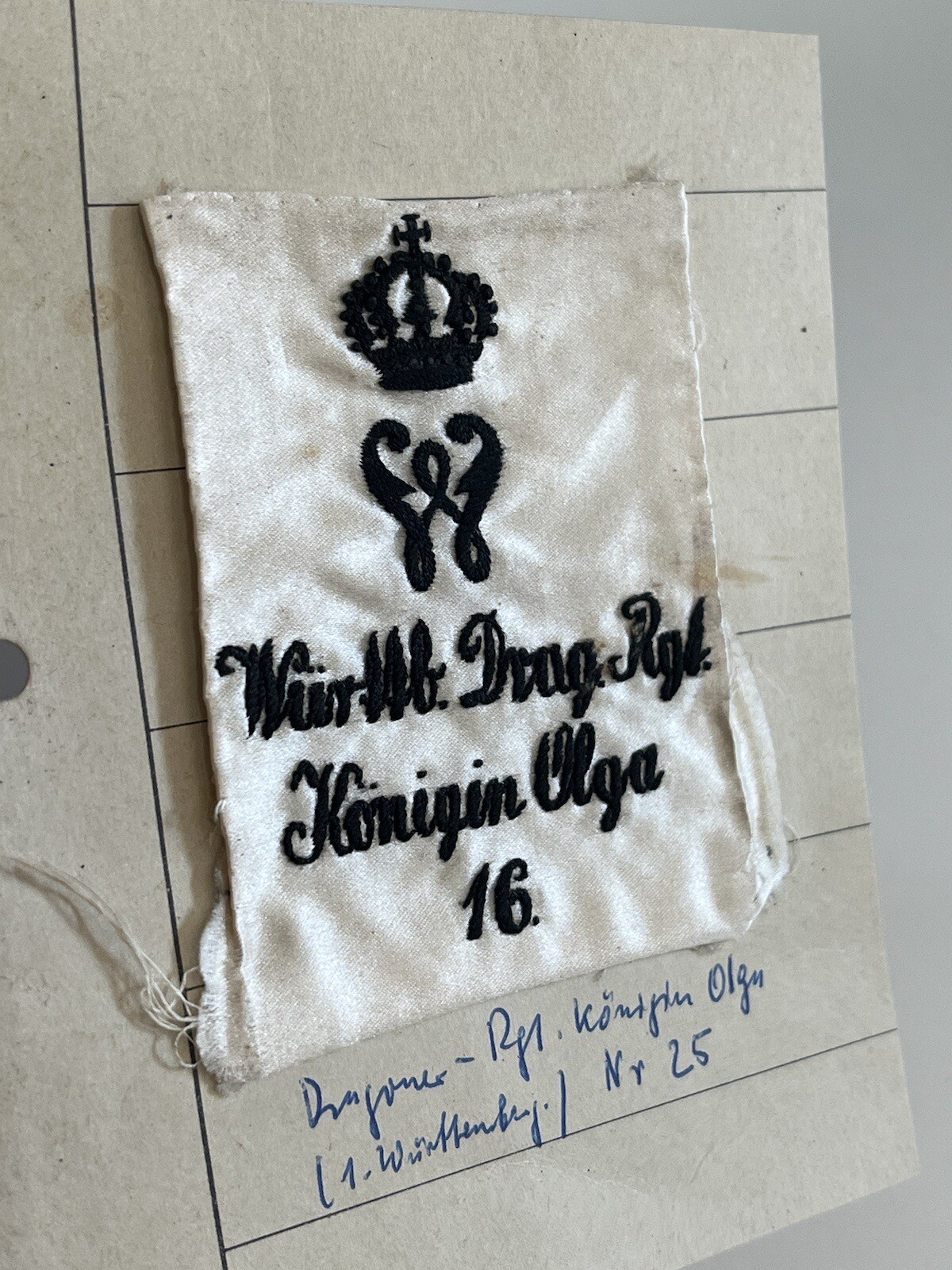 Vintage Kaiser Wilhelm Dragoner Regiment German Military Cloth Patch Prussia WWI