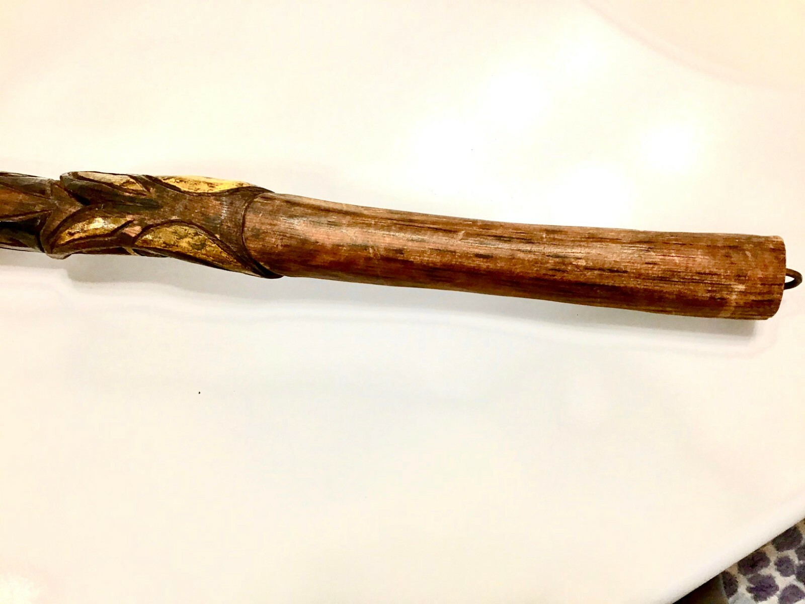 Ancient Northwest Indian Carved Totem Pole. Brilliant Colors 27 Inches