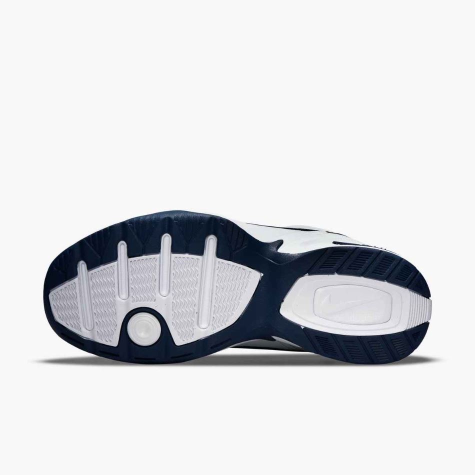 Nike AIR MONARCH IV Men's White Blue 102 Walking Shoes Medium & WIDE (4E) WIDTH