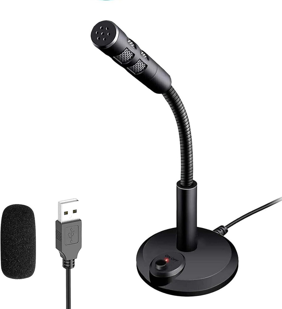 Desktop Mini Condenser Microphone USB Computer Mic Recording For Laptop PC