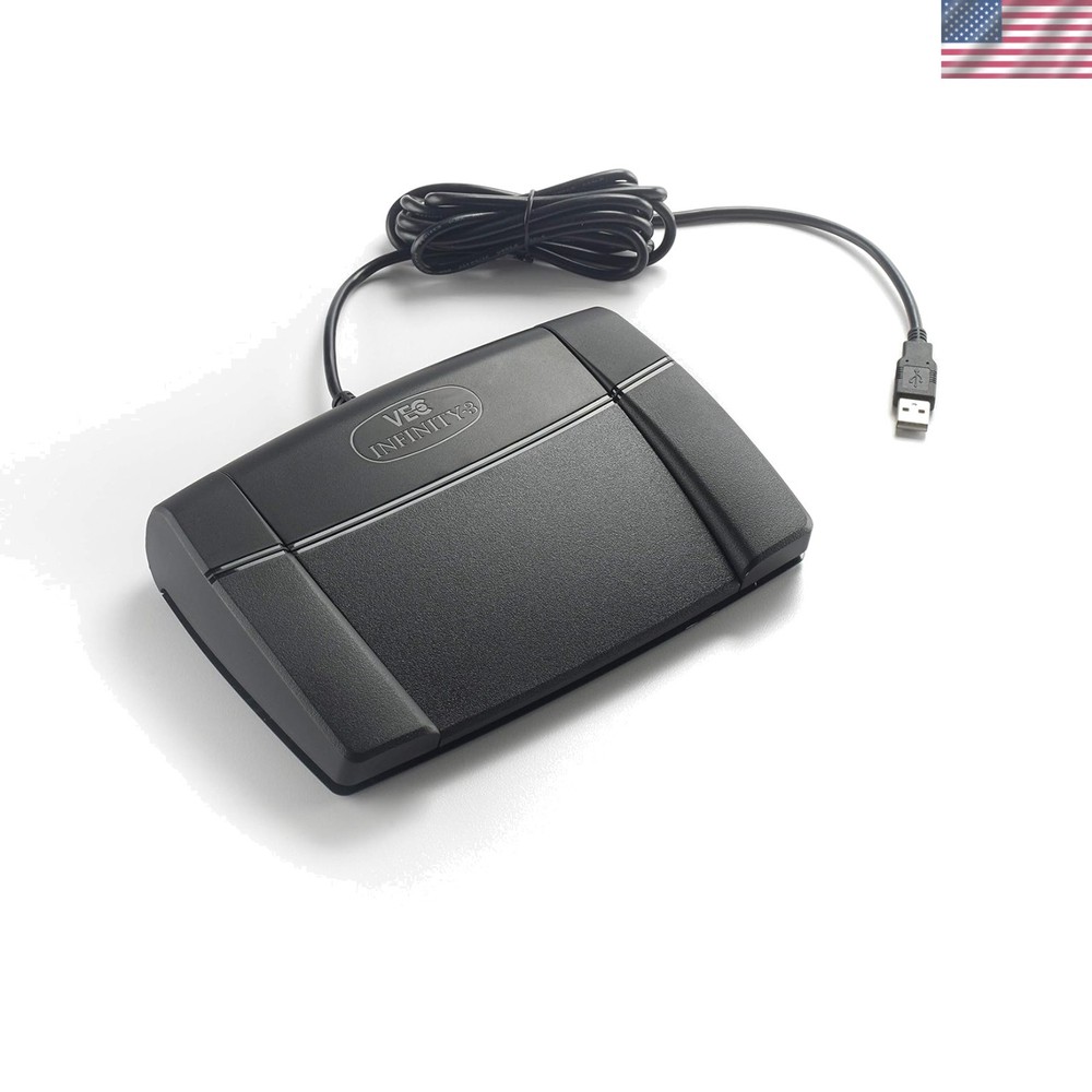 Compact USB Foot Control - Infinity 3 Pedal with Enhanced Grip & Performance