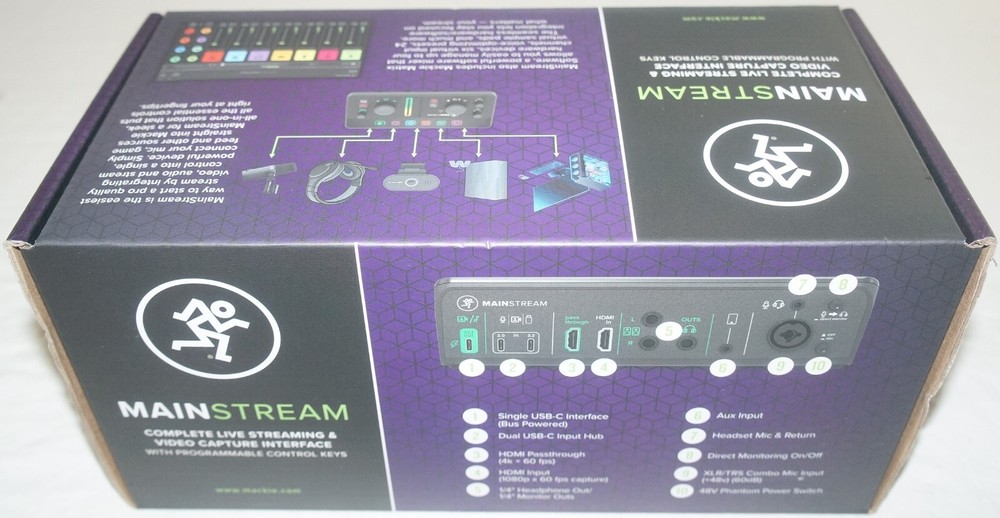 New Mackie MainStream Complete Live Streaming &Video Capture Recording Interface