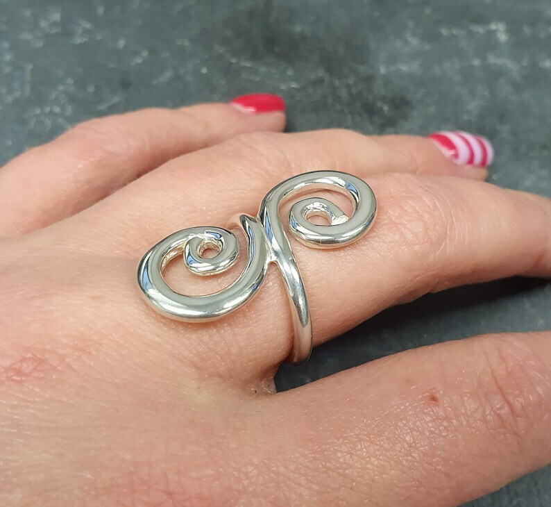 Swirl Ring, 925 Sterling Silver Band &Statement Ring Handmade Ring Allsize-B-48