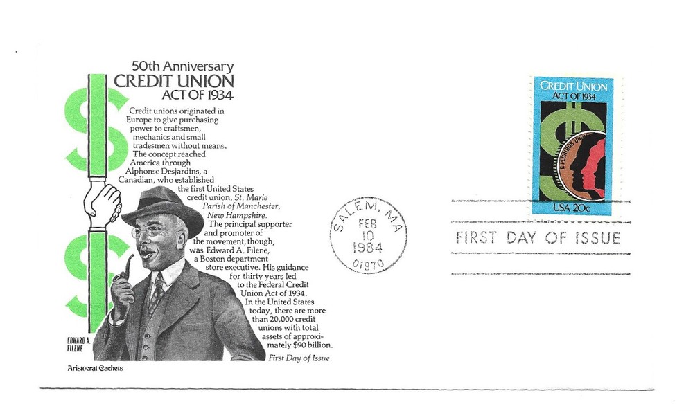 2075 Credit Unions, Aristocrat Cachets  FDC
