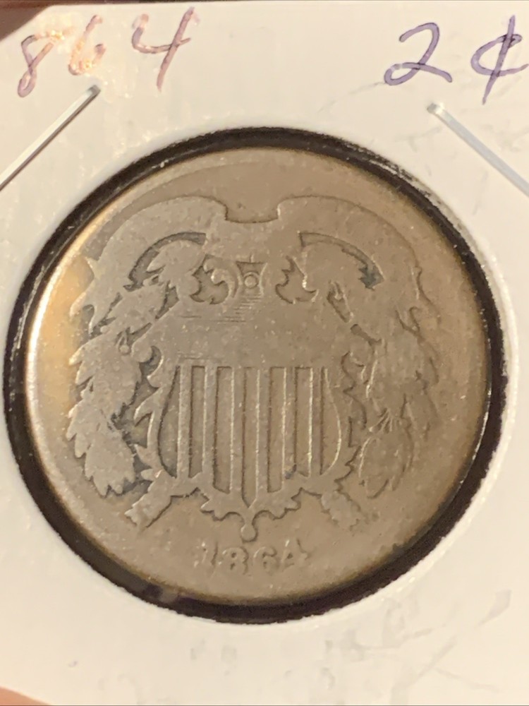 1864 Two Cent Piece Large ~ CIVIL WAR DATE ~