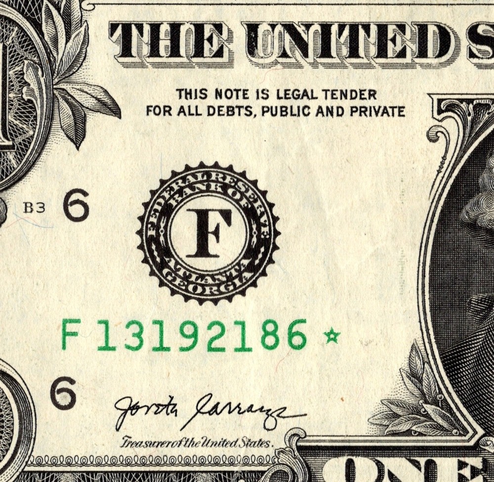 2017 F Star note Fancy Serial Number Regular Run