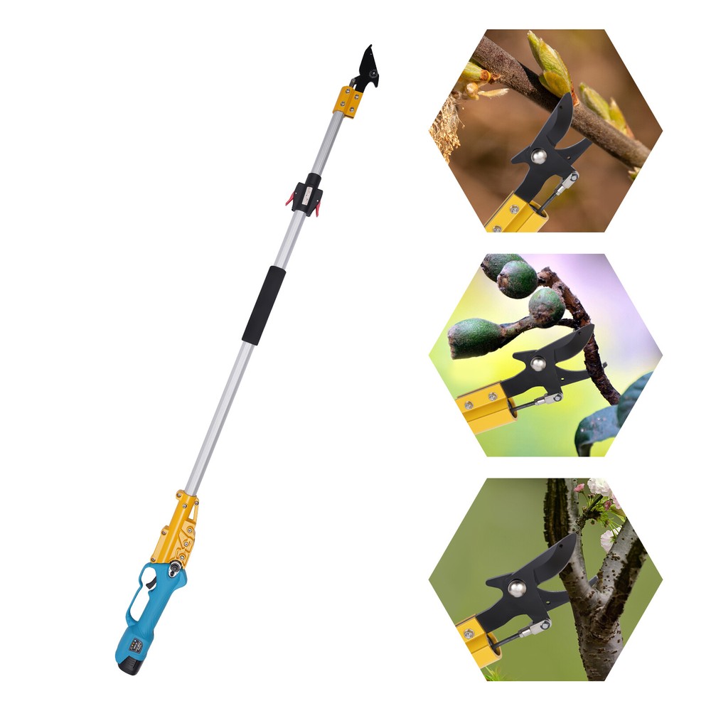 NEW Cordless Electric Pruning Shears+Extension Pole Tree Branch Cutting Machine