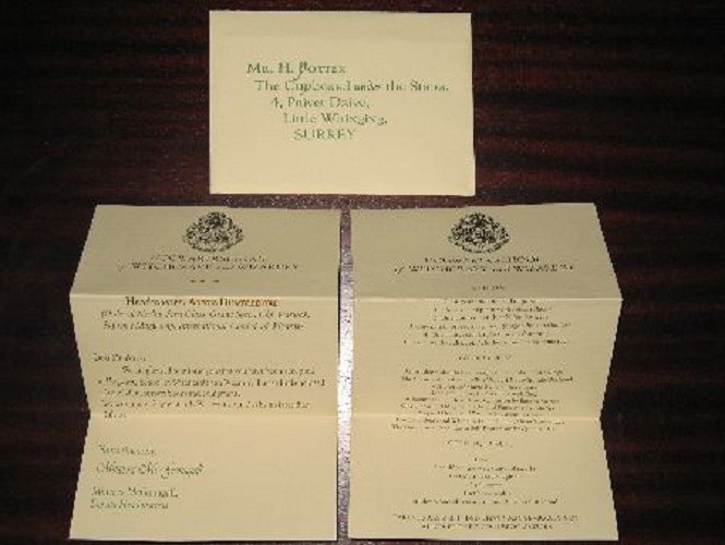 HOGWARTS ACCEPTANCE LETTER PROP 1:1 harry