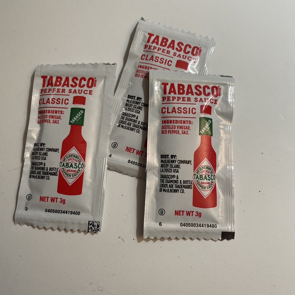 Tabasco Hot Sauce Packets - 3 gram 10 Ct