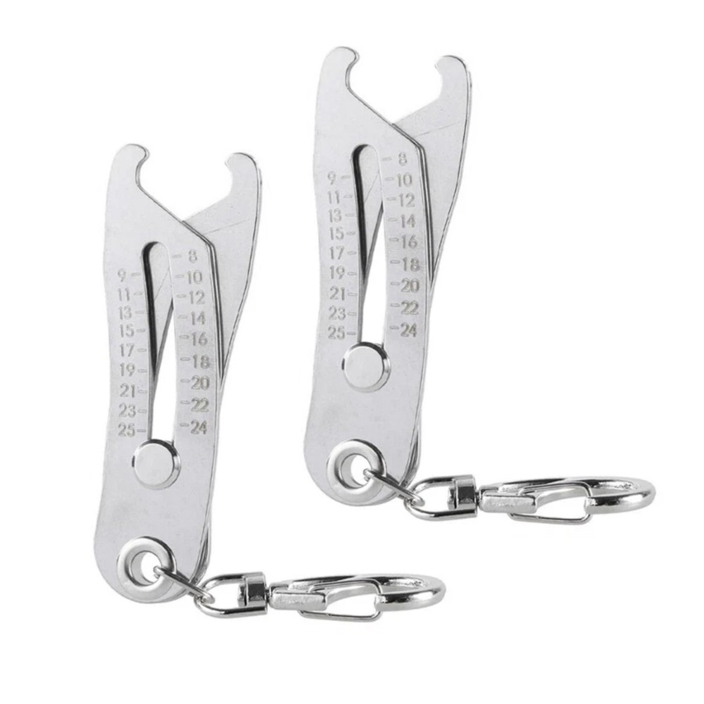 2PCS Portable Thread Gauge Set - Bolt Size Identifier with Keychain Accessory