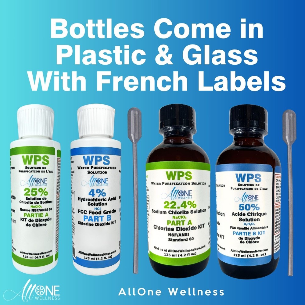 CDS KIT Water Purification Solution Plastic bottle 4.2 oz 125ml Made in Canada