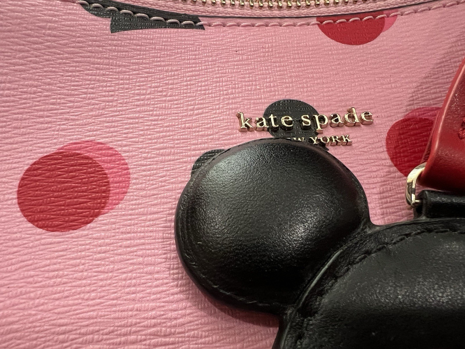 Disney Parks Kate Spade Tote Bag Pink Ears Hat Rock The Dots Mickey Mouse