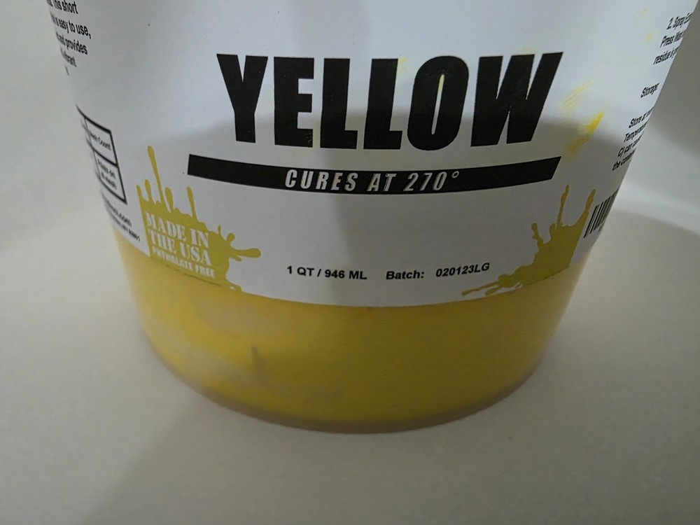 Plastisol Ink For Screen Printing - Low Temp Cure 270F - Yellow
