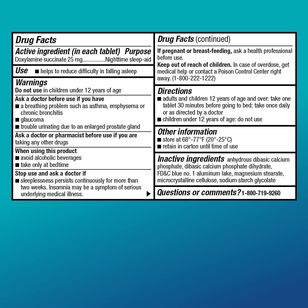 Basic Care Sleep Aid Doxylamine Succinate Tablets, 25 mg, 96 Count
