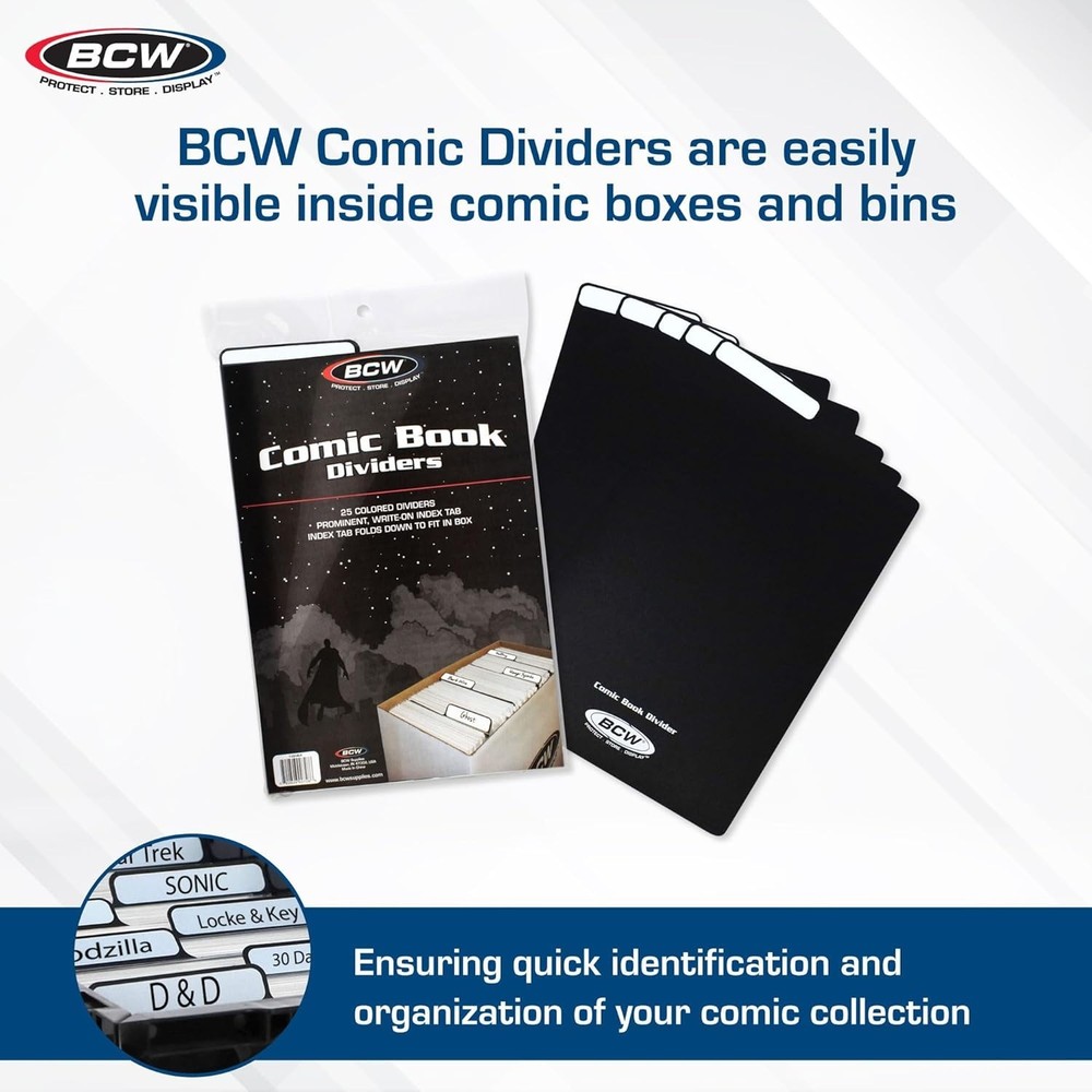 A4 Comic Book Dividers - 25 Pack, Durable Polyethylene with Write-On Tabs