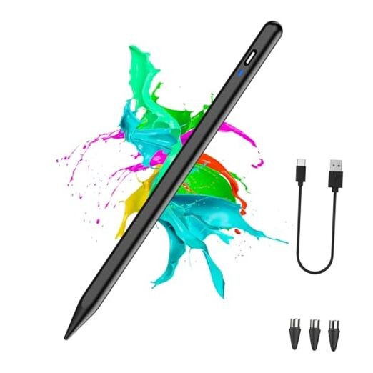 Stylus Pen for Android, POM Tip Tablet Pencil for iOS/Android,Rechargeable