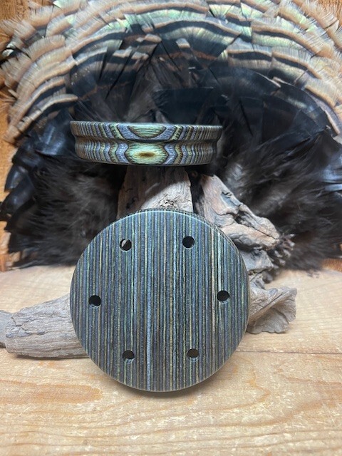 1 - EASY GRIP Olive Shade Laminated Turkey Call Pot Sprayed