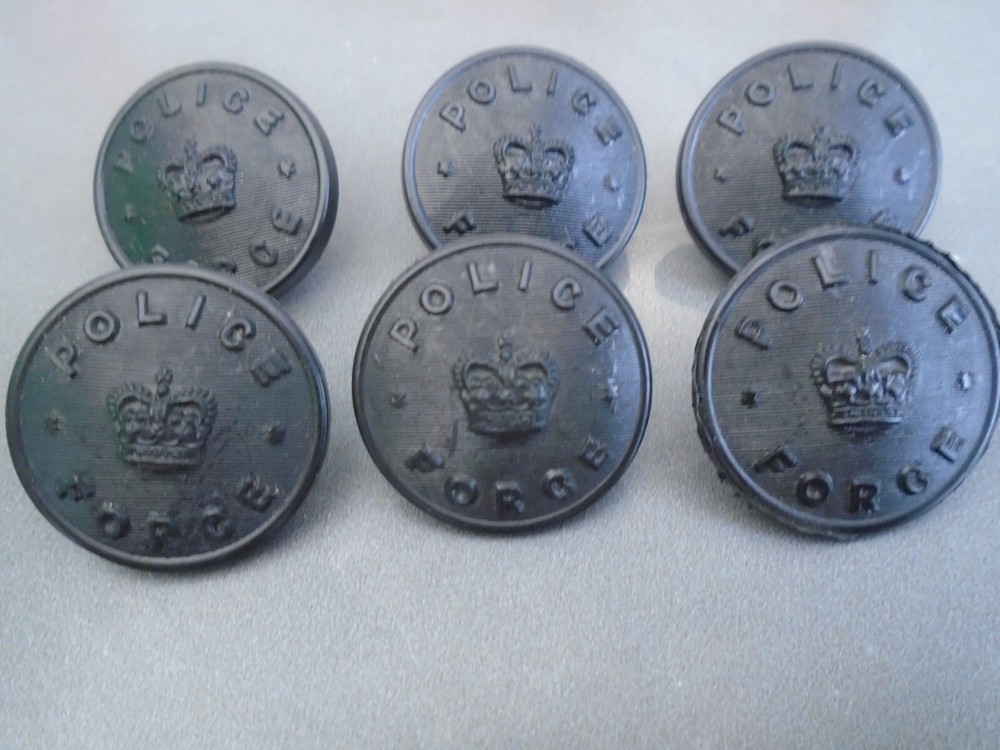 OBSOLETE POLICE  FORCE BUTTONS, LARGE  6 x 25mm