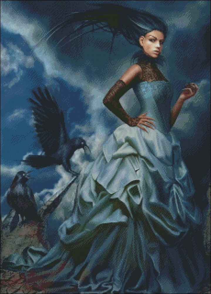 Ravene - DIY Chart Counted Cross Stitch Patterns Needlework 14 ct Aida DMC