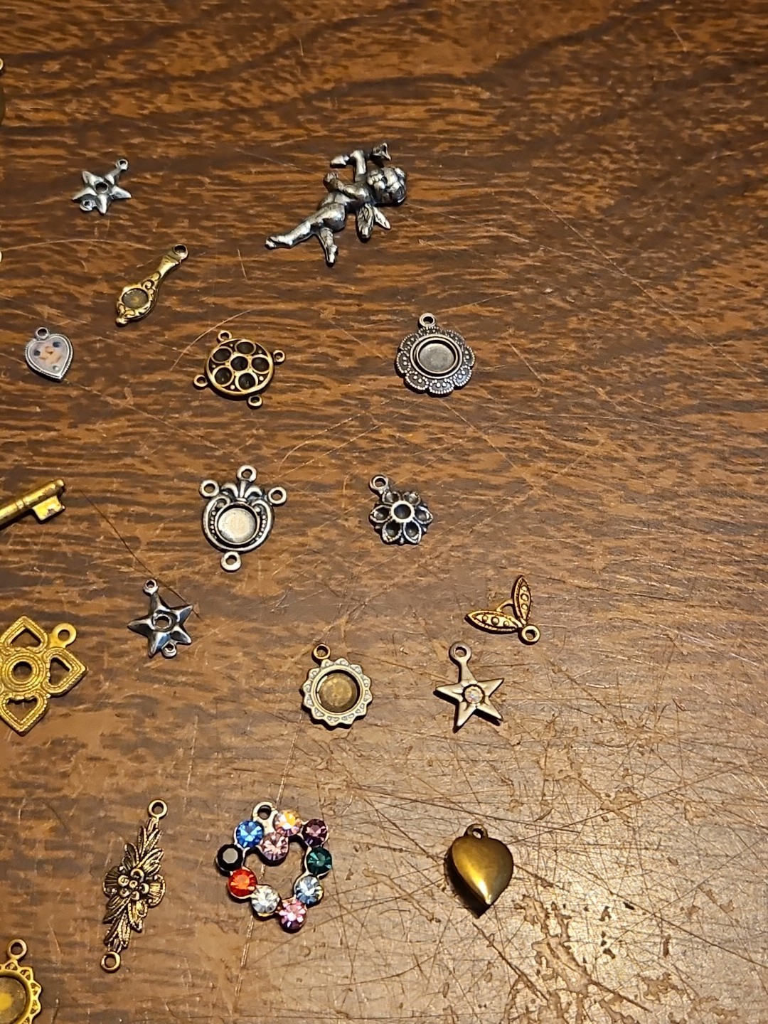 Lot Of 50 Mixed Parts Pcs France Vintage 60s Brass Stampings Findings Jewelry 20