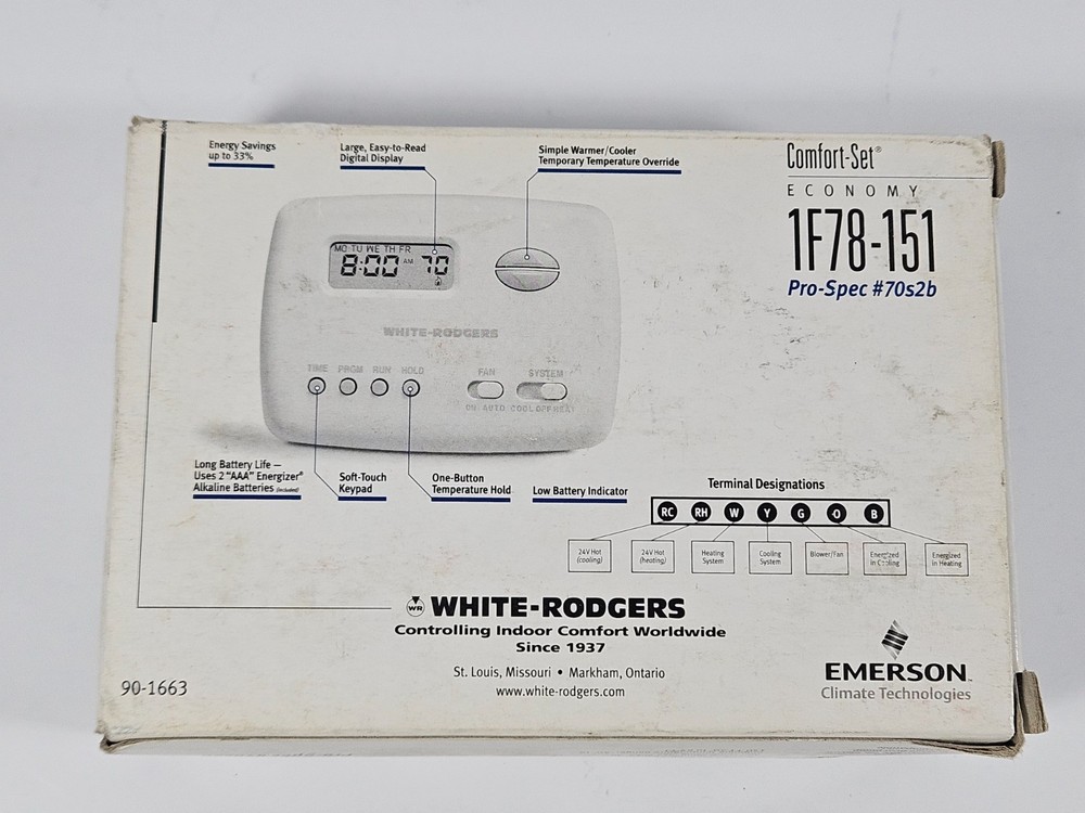 1F78-151 White-Rodgers Single Stage Programmable Thermostat