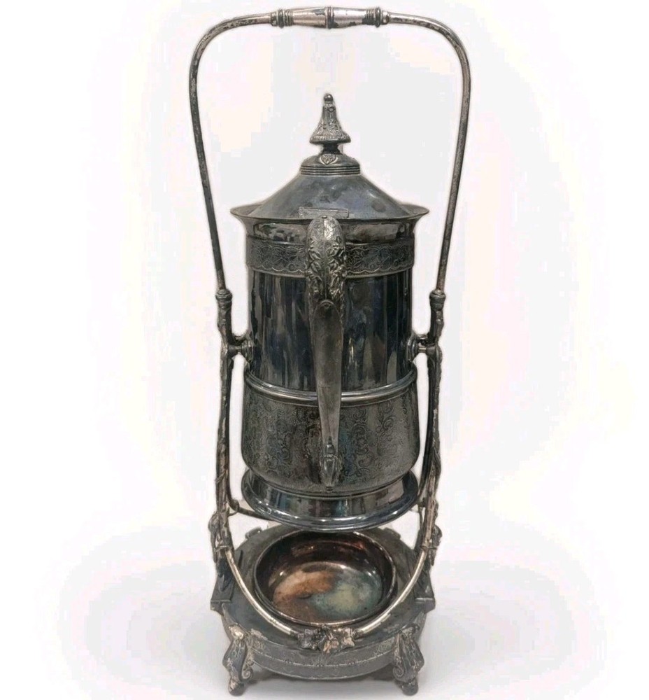 James W Tufts Silver Plated Tilting Water Pitcher