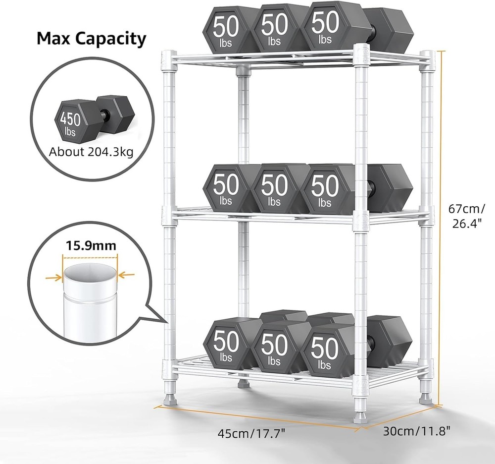 Adjustable 450 lbs Capacity Wire Shelving Unit - Essential Storage Solution