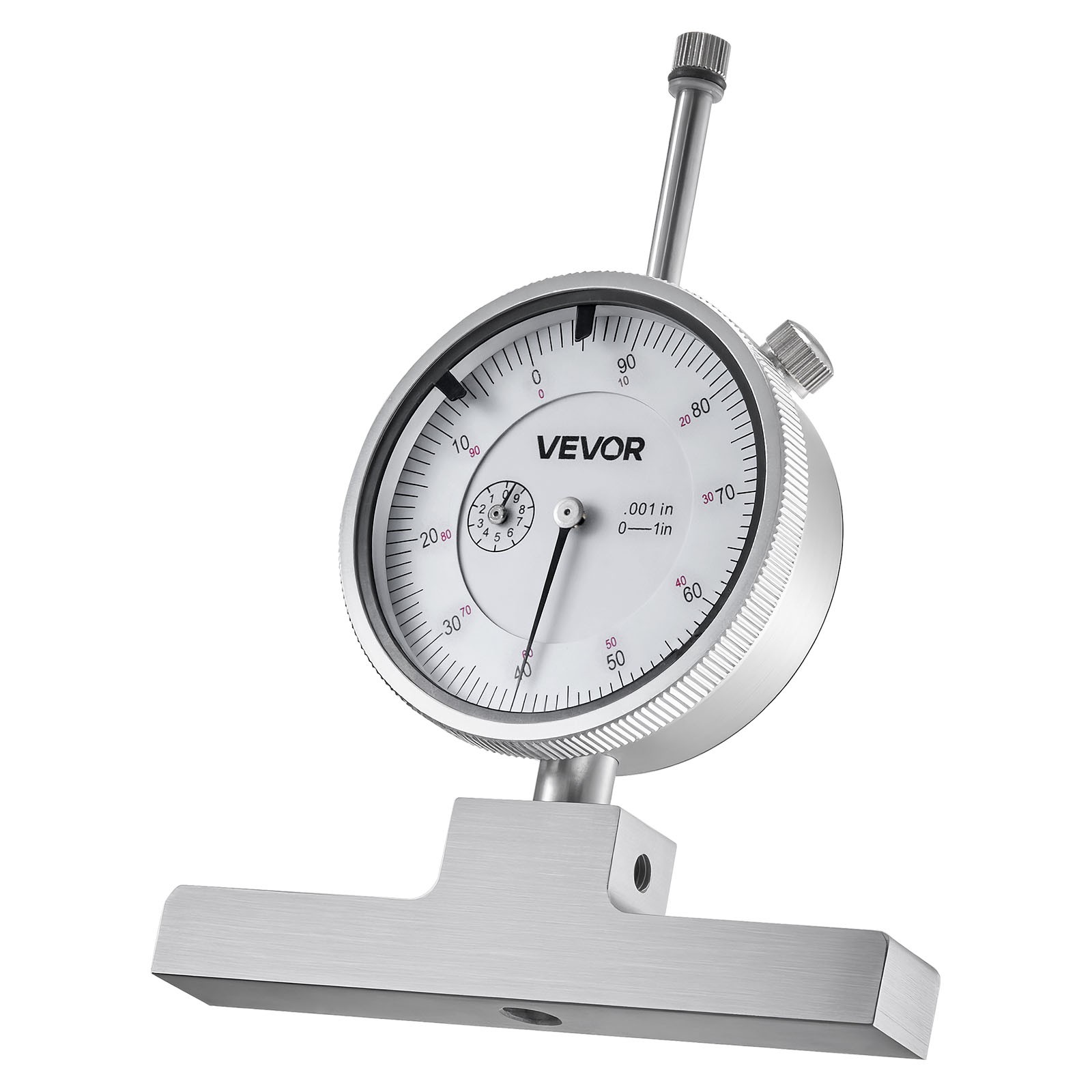 VEVOR Depth Gauge Micrometer 0-22in Range with 4 Anvils and 6 Rods Precision