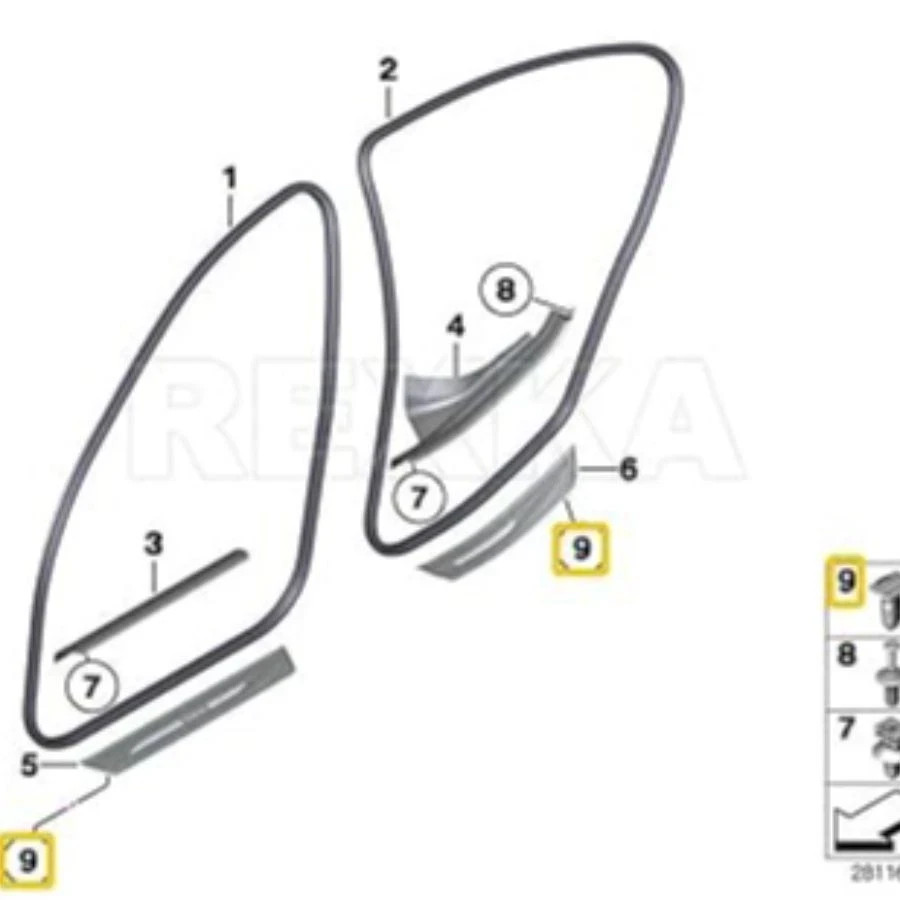 10pcs Door Sill Covering Trim Clips for 51471840960 E30 E31 E32 E34 E36 E38 E