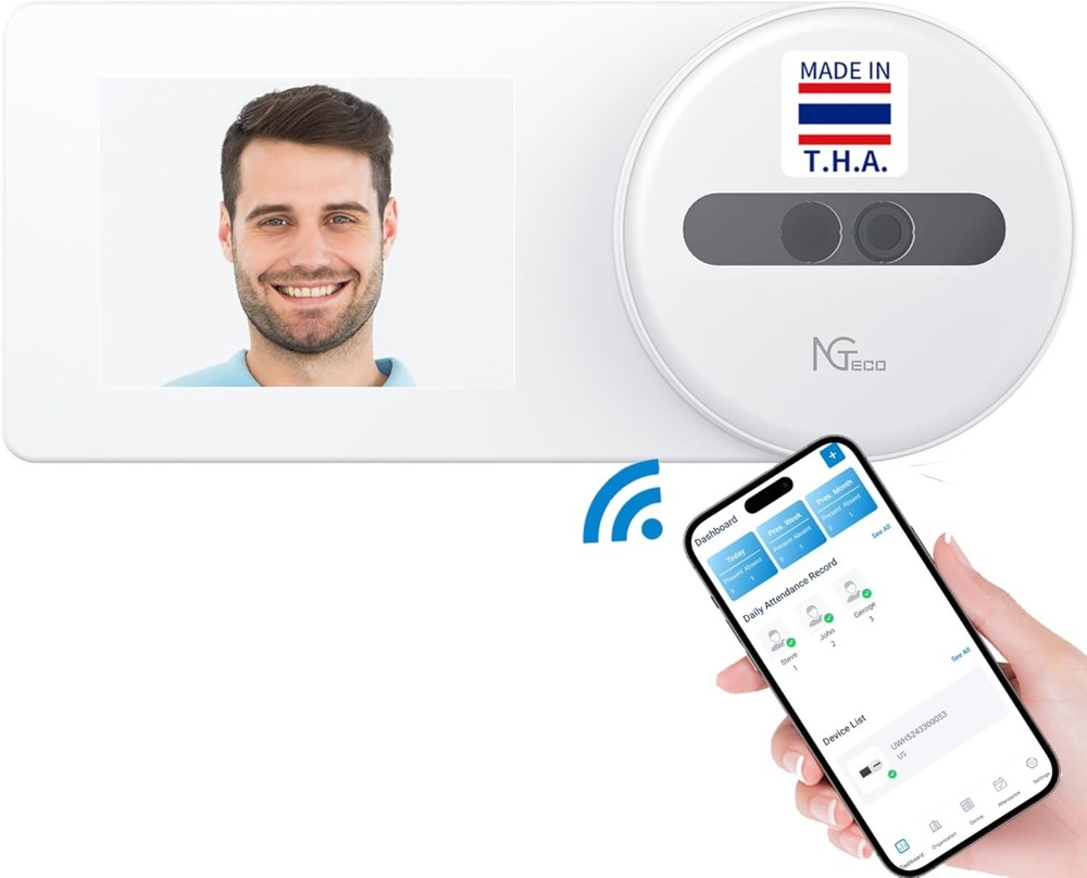 TC5 Cloud-Based Face Recognition Time Clock for Employees WiFi Attendance System